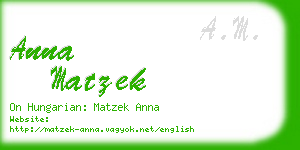 anna matzek business card